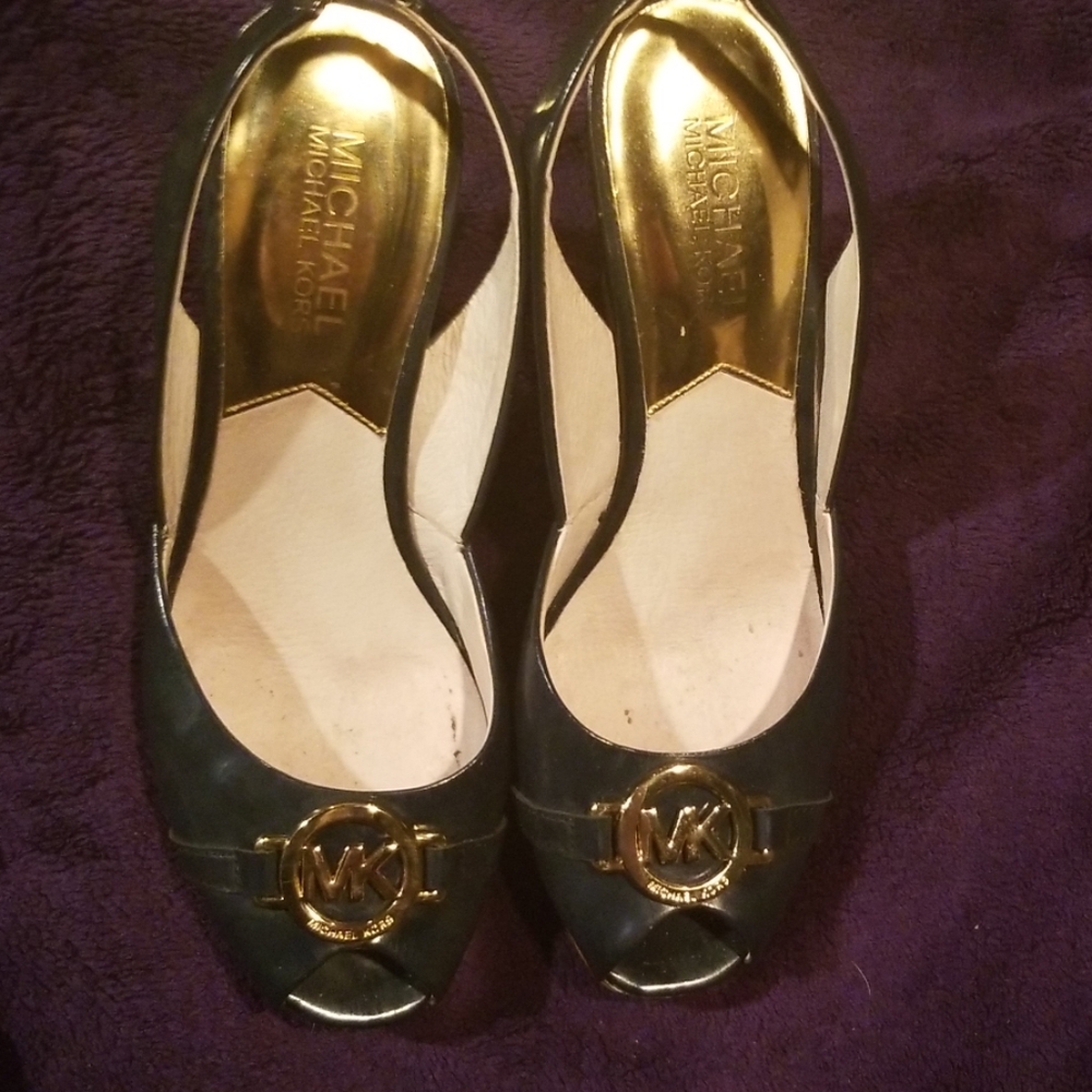 MICHAEL by Michael Kors Blue & White Slingbacks